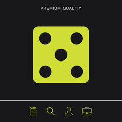 Dice 5 icon illustration isolated vector sign symbol