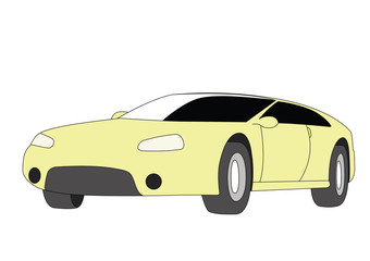 Fototapeta na wymiar Hatchback yelow vector illustration isolated