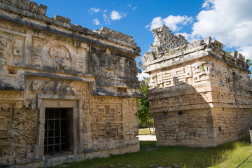 Mexico, Chichen Itzá, Yucatán. Ruins of the living yard, possibly belonged to the royal family