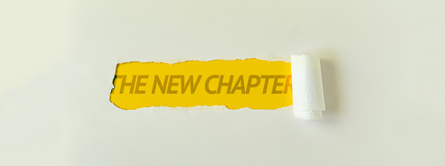 hole in a paper with torn side with a place for text, color surface