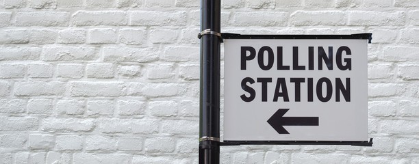 Polling station sign