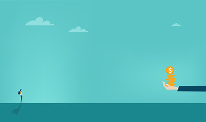 Business people running to the better pay, salary, professional growth. Business concept illustration