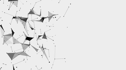 Connection of dots and lines on a white background. Abstract vector illustration.