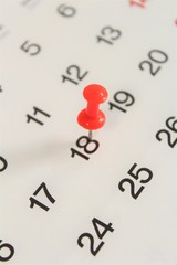 calendar with red marker