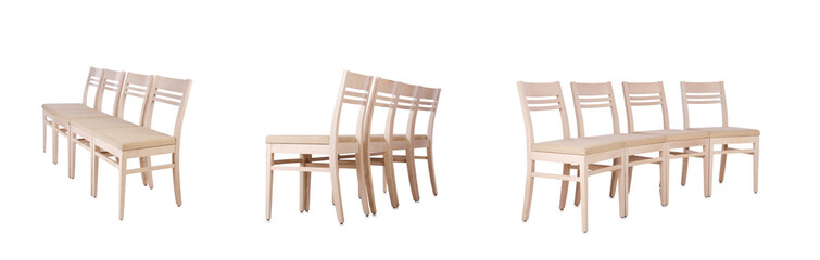 Set of chairs isolated on white