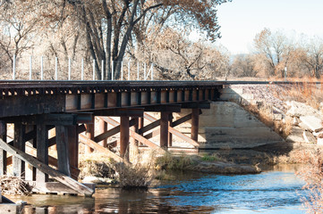 Railroad bridge over the Cache La Poudre river © rCarner