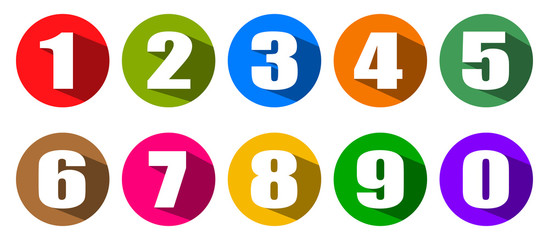 Modern colorful numbers button set multicolored – stock vector