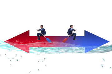 Disagreement concept with businessmen rowing in different direct © Elnur