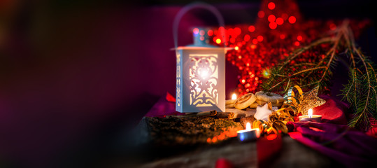 Fototapeta na wymiar Christmas Cards Background Concepts with Candles