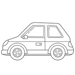 Coloring Page Outline Of cartoon Car. Images transport or vehicle for children. Vector. Coloring book for kids
