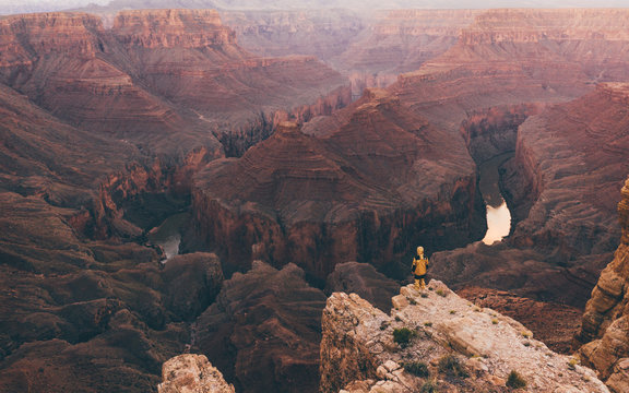 Standing near canyon adventure