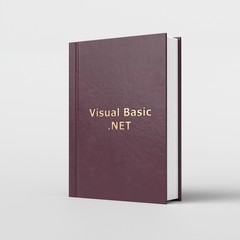Visual basic net language. Computer science education book. Programming tutorial. Coding concept. Development. VB.net book