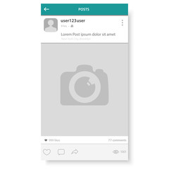 Social network frame, Post messenger template, Vector