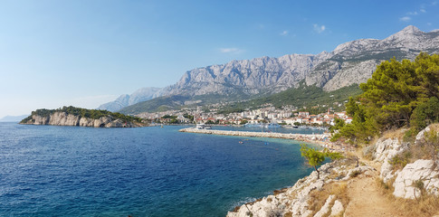 morze i góry, Makarska panorama w Chorwacji - obrazy, fototapety, plakaty