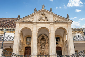 Fototapeta na wymiar Exterior facade of University of Coimbra