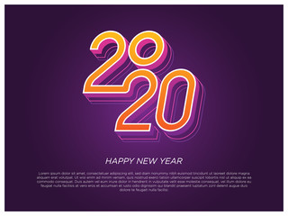 Happy New Year 2020 Typography Element