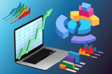 Various visualisation at trading environment - 3d rendering