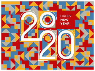 Happy New Year 2020 Typography Element