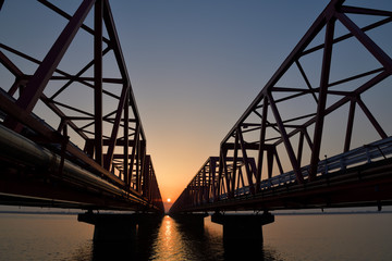 木曽川大橋からの日の出