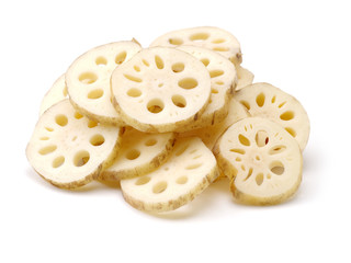 Lotus root on the white background