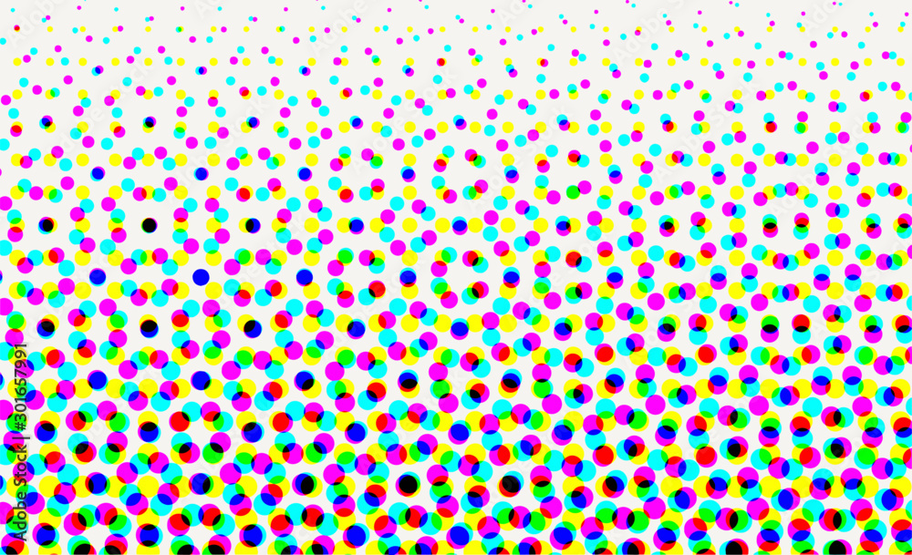 Wall mural vector halftone gradient pattern. pop art colorful halftone glitch background.