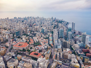 Obraz premium Aerial View of Beirut Lebanon, City of Beirut, Beirut city scape