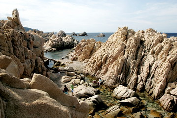 rocks and blue sea, bay in  Paradiso, Sardinia Italy