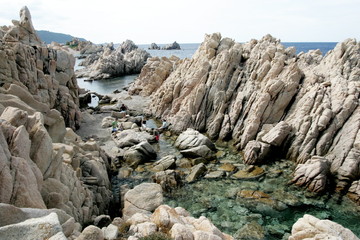 rocks and blue sea, bay in  Paradiso, Sardinia Italy