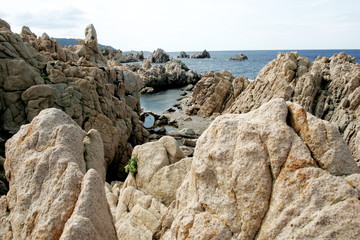 rocks and blue sea, bay in  Paradiso, Sardinia Italy
