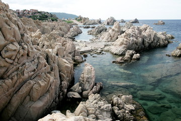 rocks and blue sea, bay in  Paradiso, Sardinia Italy