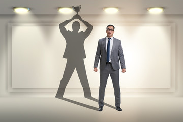Fototapeta premium Businessman in great achievement concept