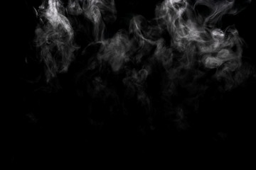 Abstract powder or smoke effect isolated on black background