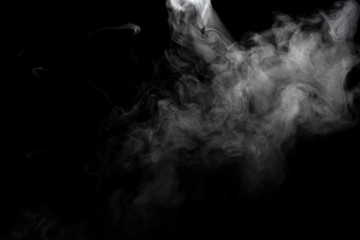 Abstract powder or smoke effect isolated on black background