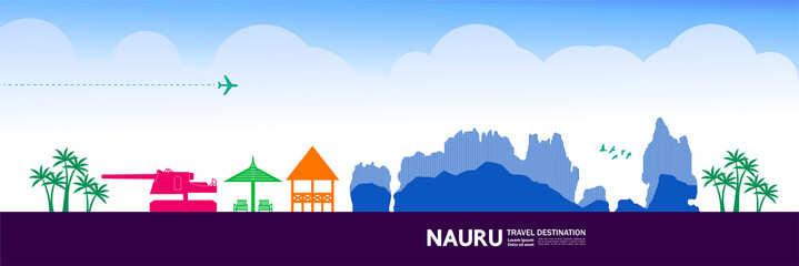 Nauru travel destination grand vector illustration.