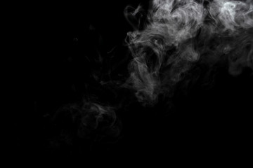 Abstract powder or smoke effect isolated on black background