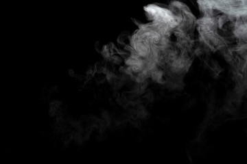 Abstract powder or smoke effect isolated on black background