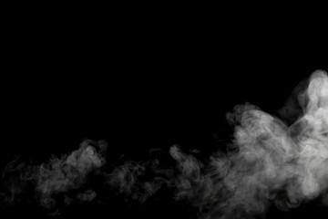 Abstract powder or smoke effect isolated on black background
