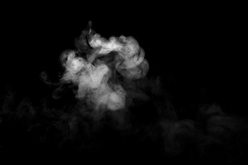 Abstract powder or smoke effect isolated on black background