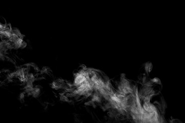 Abstract powder or smoke effect isolated on black background