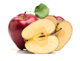 Red apples isolated on white background
