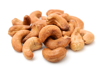 cashew nuts on white background 