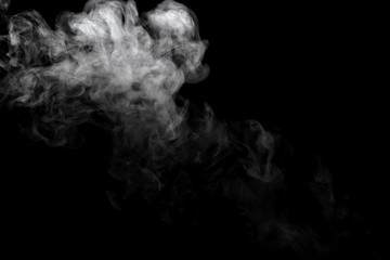 Abstract powder or smoke effect isolated on black background