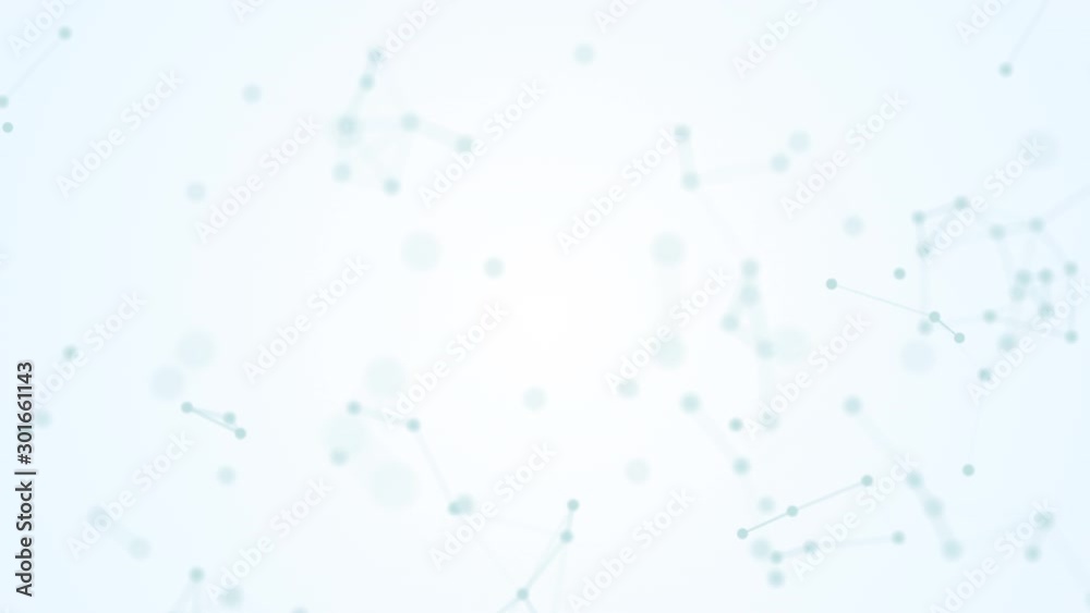 Wall mural 3d abstract white geometry flying wireframe network and connecting dot space on blue background. sec