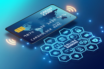 Online banking concept - 3d rendering