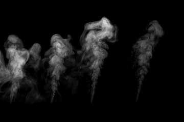 Abstract powder or smoke effect isolated on black background