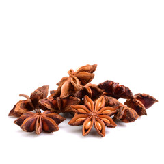 star anise on white background
