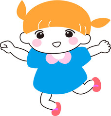 おしゃれ　女の子　はしゃぐ　歩く　笑顔