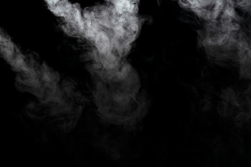 Abstract powder or smoke effect isolated on black background