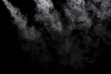 Abstract powder or smoke effect isolated on black background