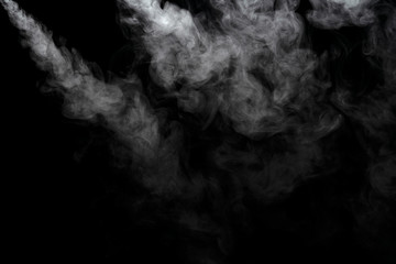Abstract powder or smoke effect isolated on black background